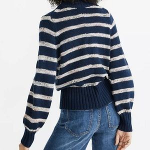 NWOT Madewell Metcalf Mock-neck Wool Blend Stripe Sweater